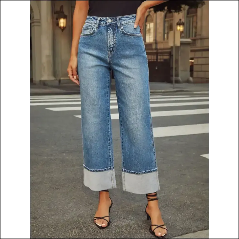 Sassy High Waisted Straight Leg Jeans: Jeans that Dare to Care! 😂👖✨