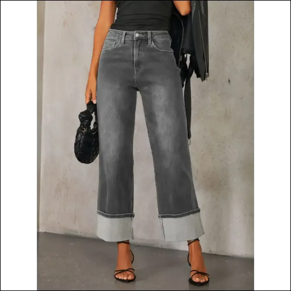 Sassy High Waisted Straight Leg Jeans: Jeans that Dare to Care! 😂👖✨