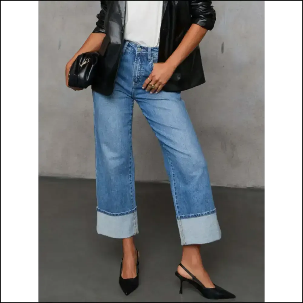 Sassy High Waisted Straight Leg Jeans: Jeans that Dare to Care! 😂👖✨