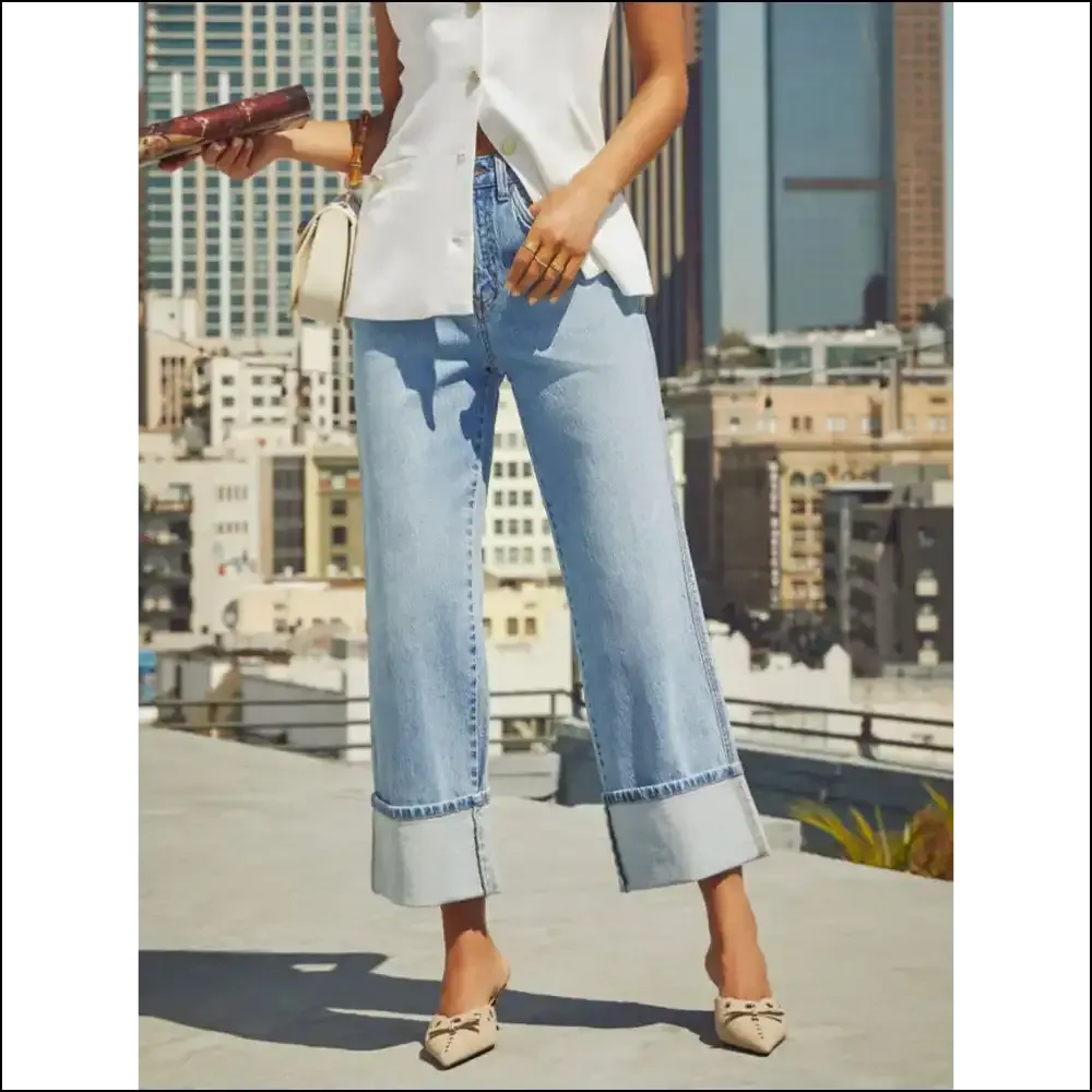 Sassy High Waisted Straight Leg Jeans: Jeans that Dare to Care! 😂👖✨