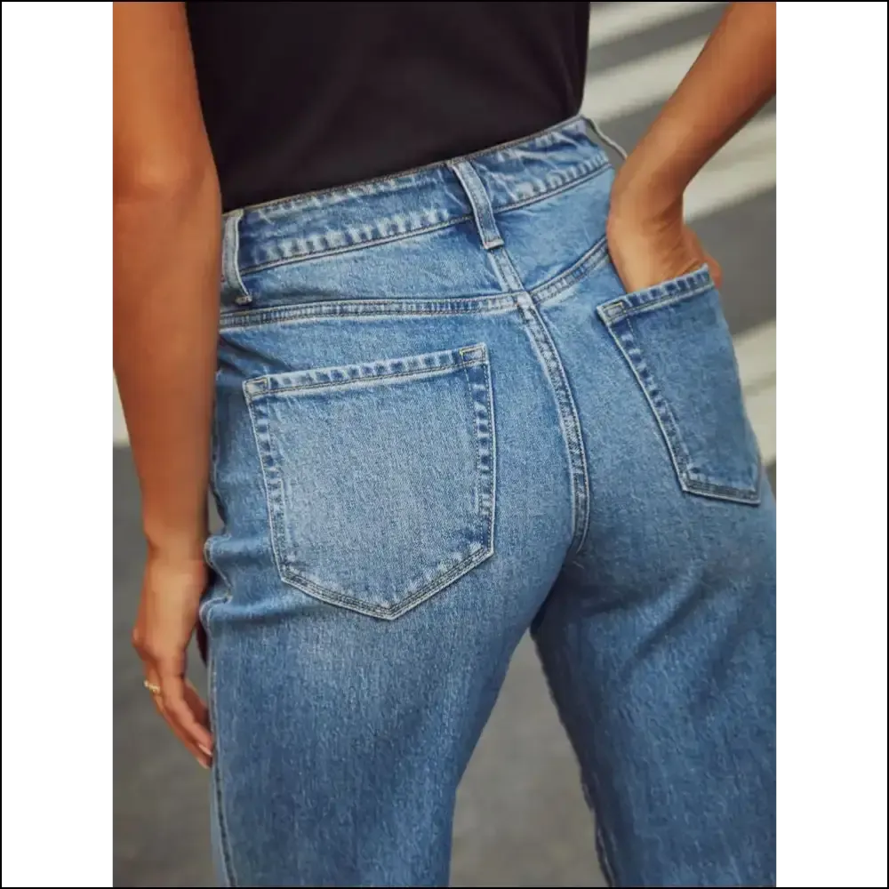 Sassy High Waisted Straight Leg Jeans: Jeans that Dare to Care! 😂👖✨