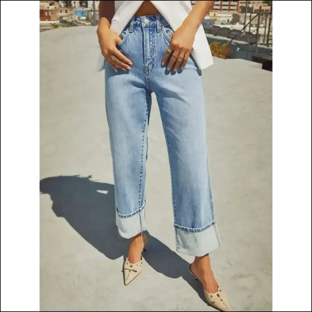 Sassy High Waisted Straight Leg Jeans: Jeans that Dare to Care! 😂👖✨