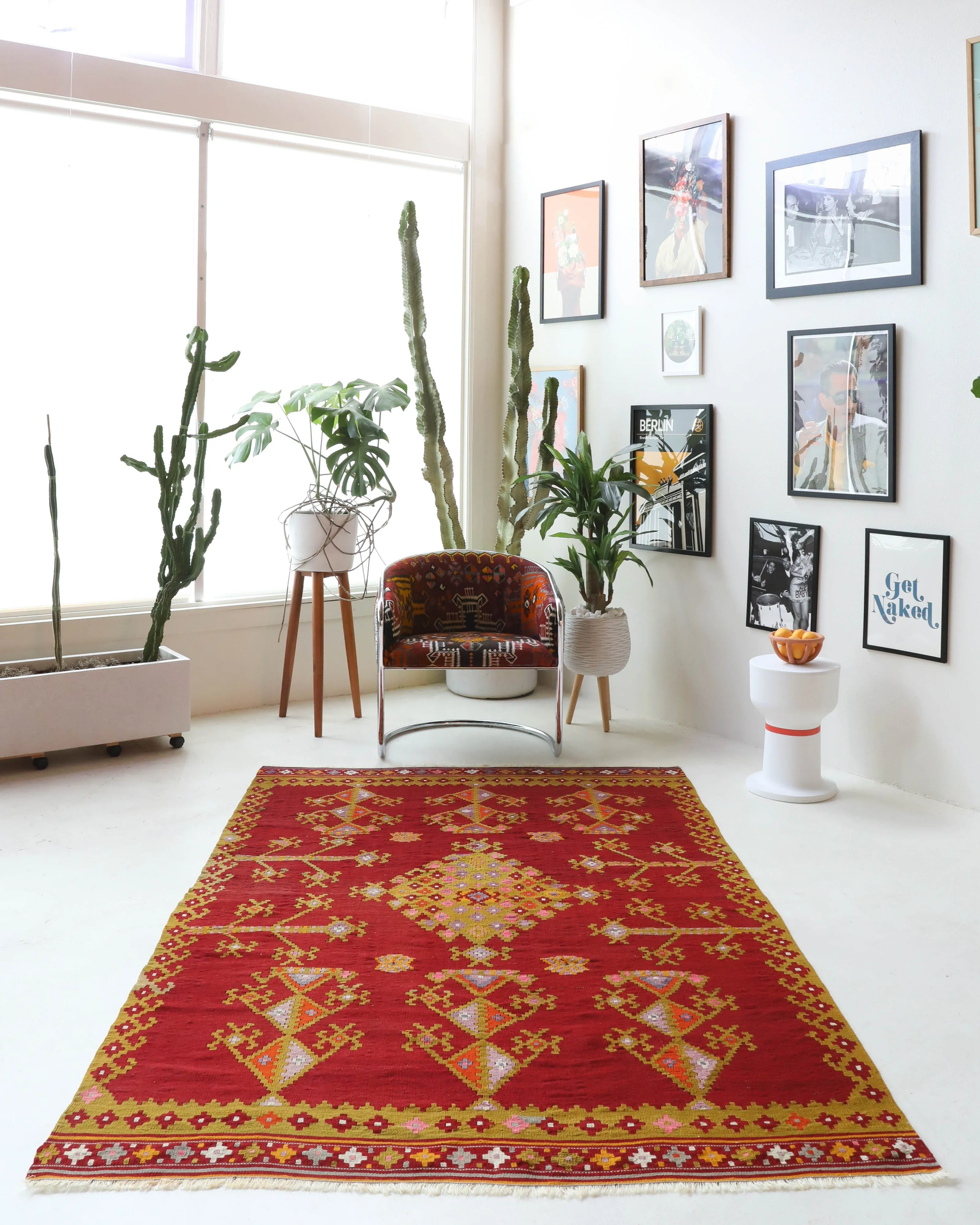Semi-Antique Denizli Can Kilim Rug 5'2"x7'10"