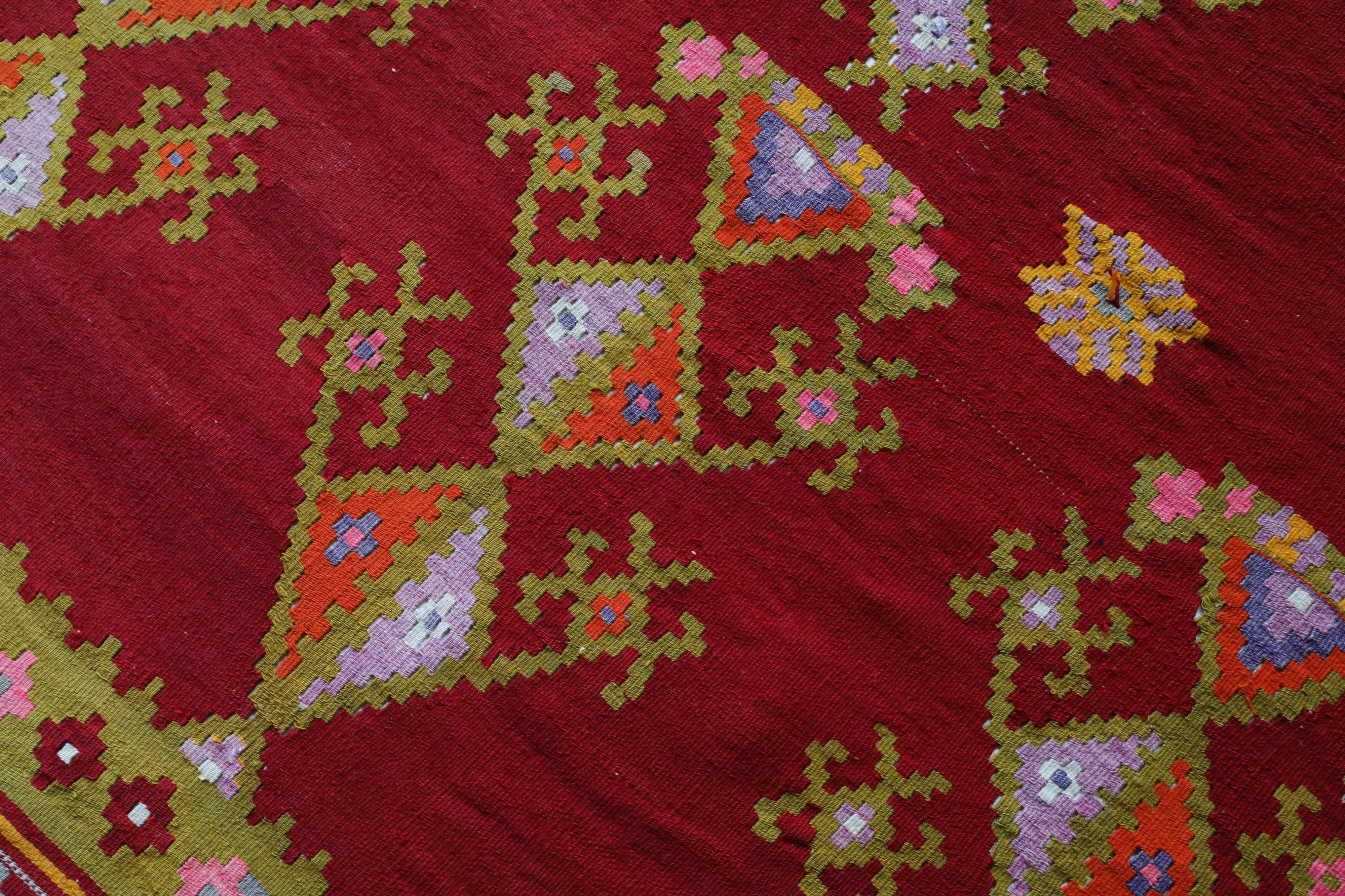 Semi-Antique Denizli Can Kilim Rug 5'2"x7'10"