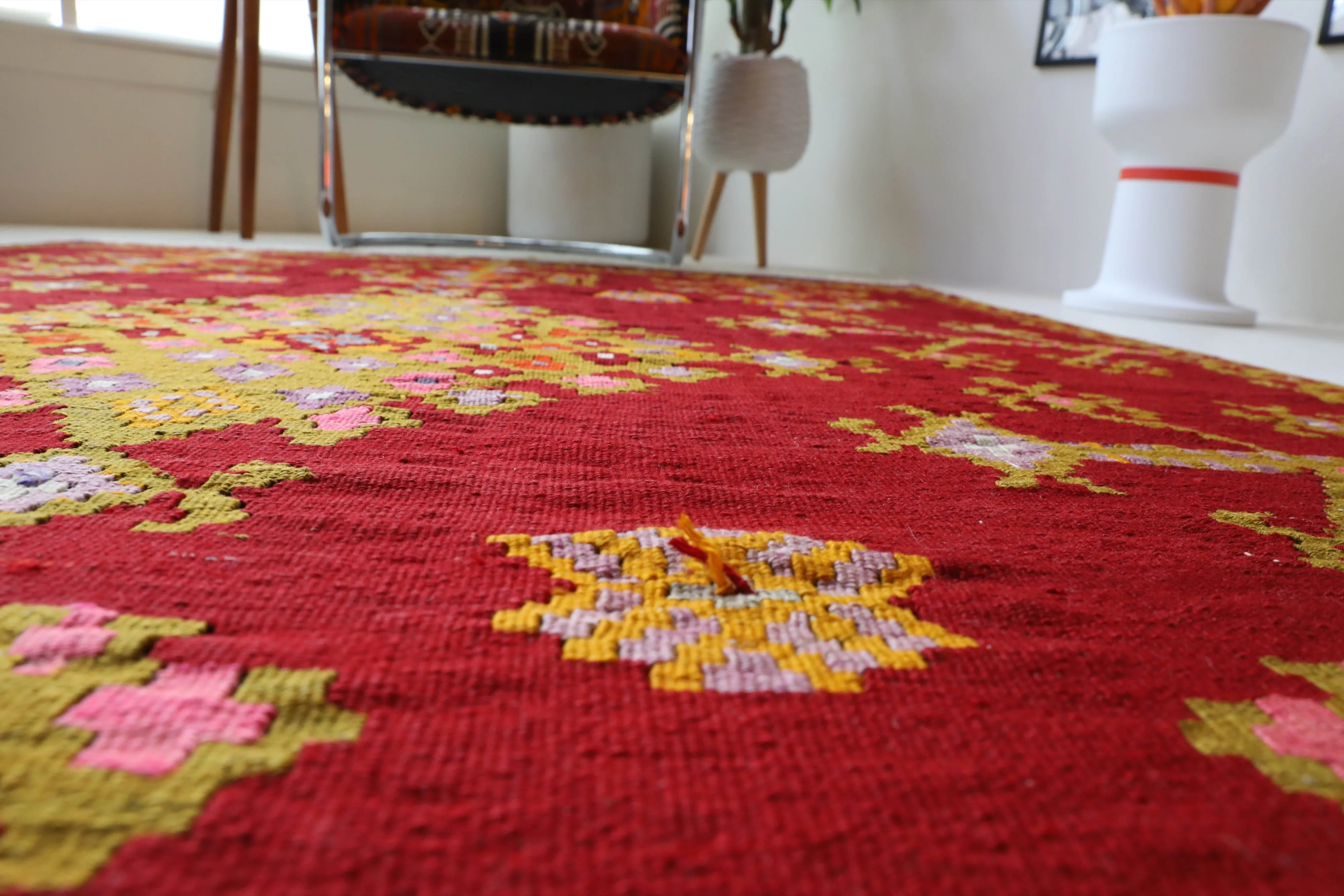 Semi-Antique Denizli Can Kilim Rug 5'2"x7'10"