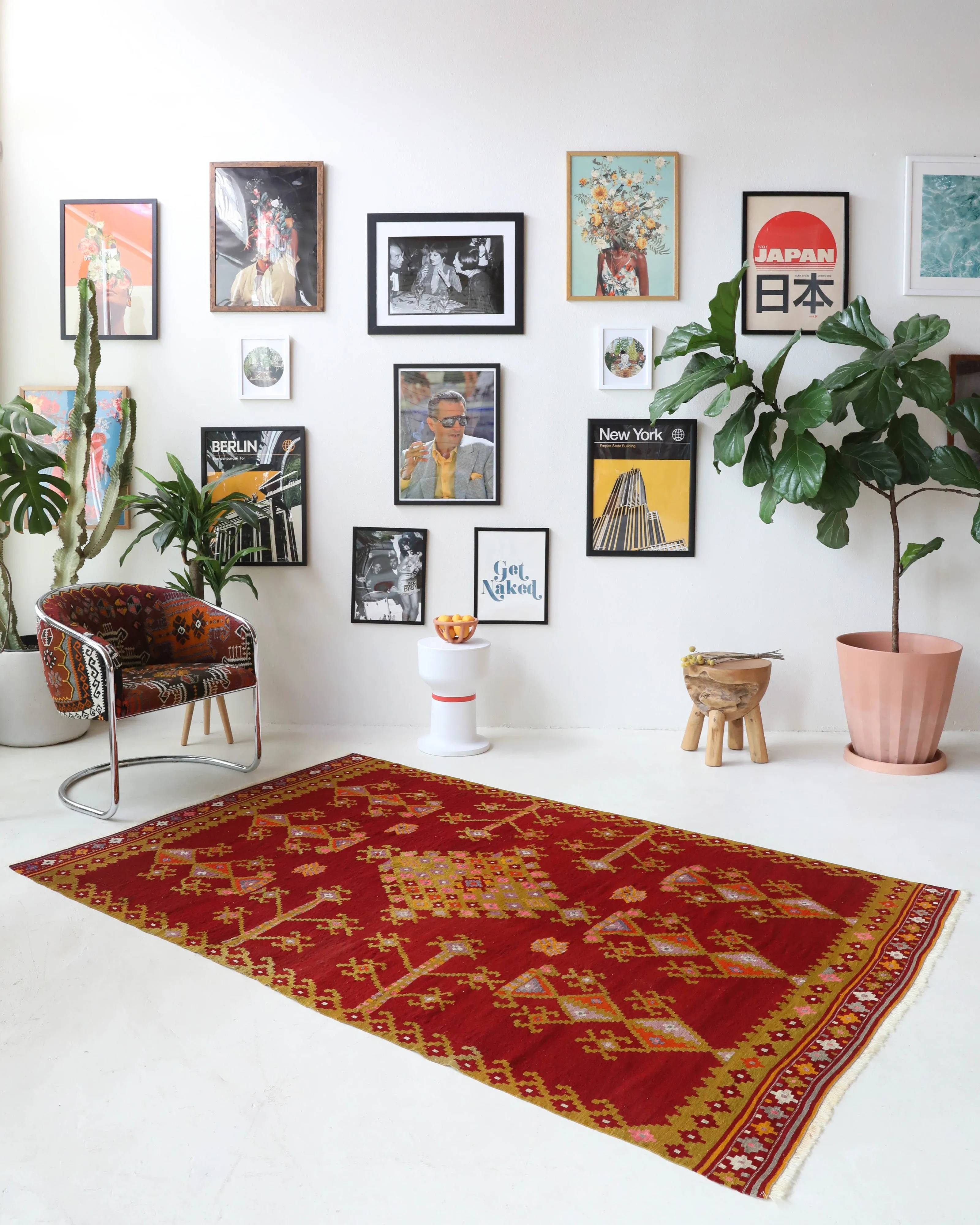 Semi-Antique Denizli Can Kilim Rug 5'2"x7'10"