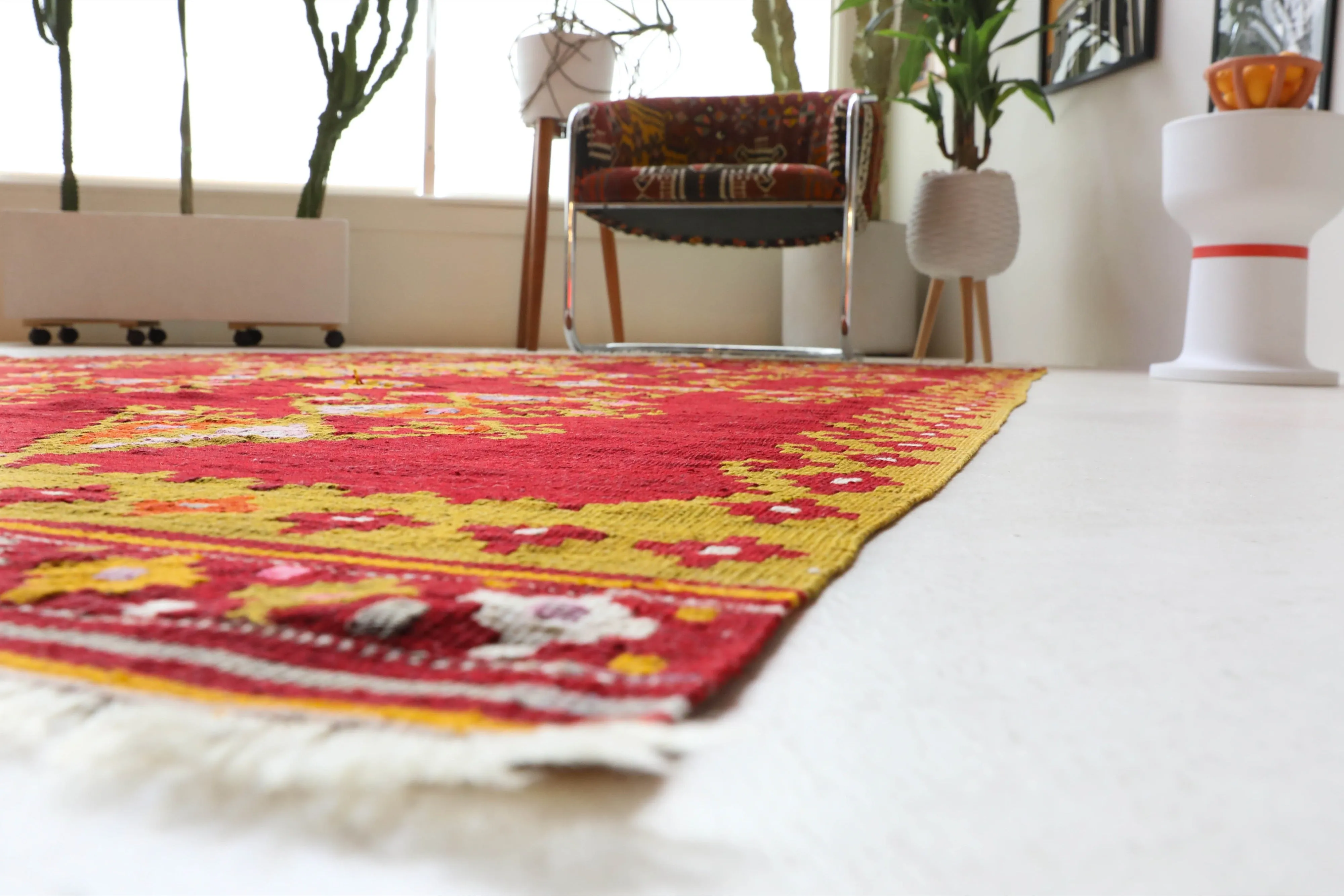 Semi-Antique Denizli Can Kilim Rug 5'2"x7'10"