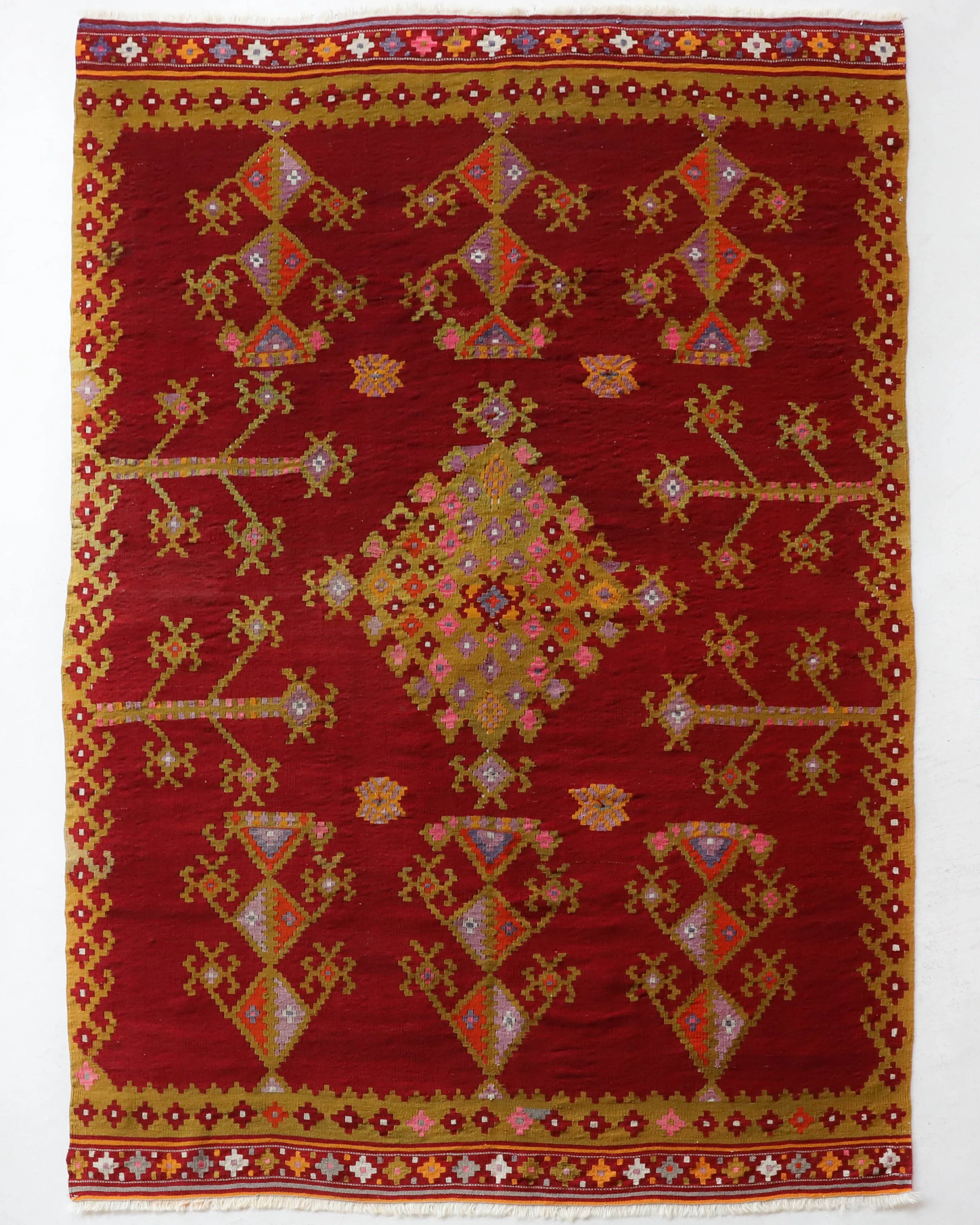 Semi-Antique Denizli Can Kilim Rug 5'2"x7'10"