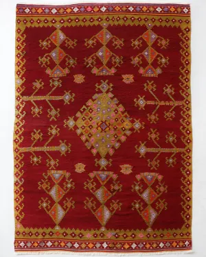 Semi-Antique Denizli Can Kilim Rug 5'2"x7'10"