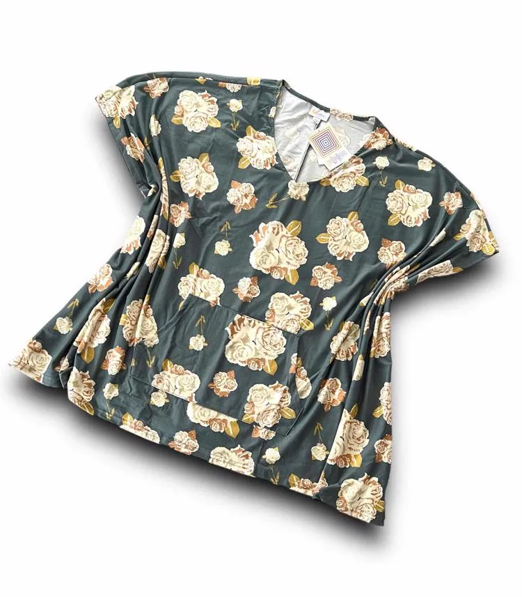 Shelby - Blue Grey Peach Floral
