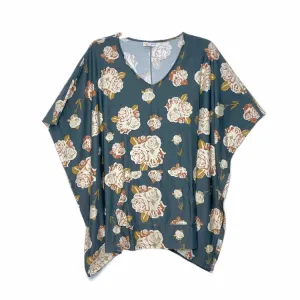 Shelby - Blue Grey Peach Floral