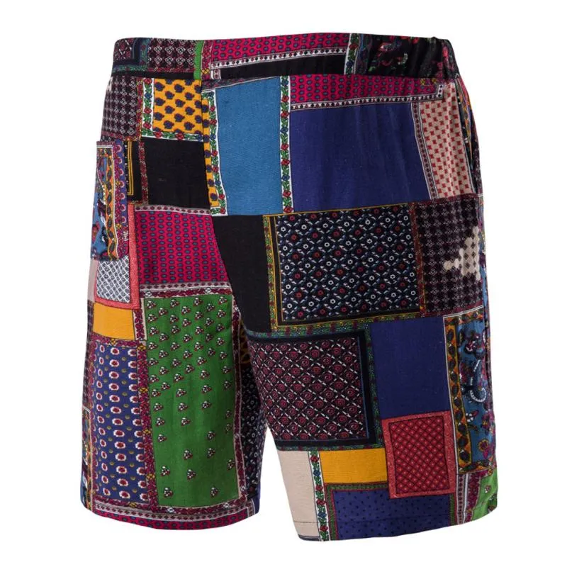 Short de plage vintage à carreaux