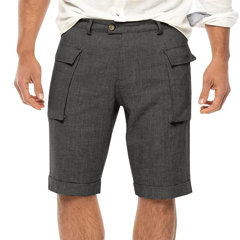Short de sport de couleur unie pour homme