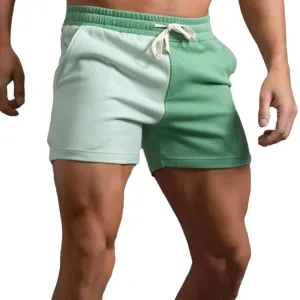 Short de sport en coton à blocs de couleurs vintage