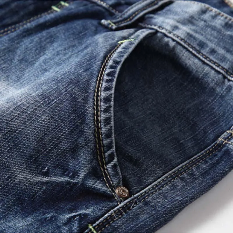 Short en jean droit déchiré d'été vintage