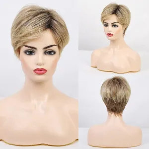 Short Pixie Cut Strawberry Blonde Wig for Women