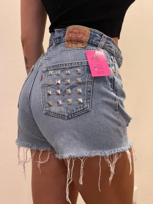 Shorts Levi's Vintage denim a caramella con borchie a piramide