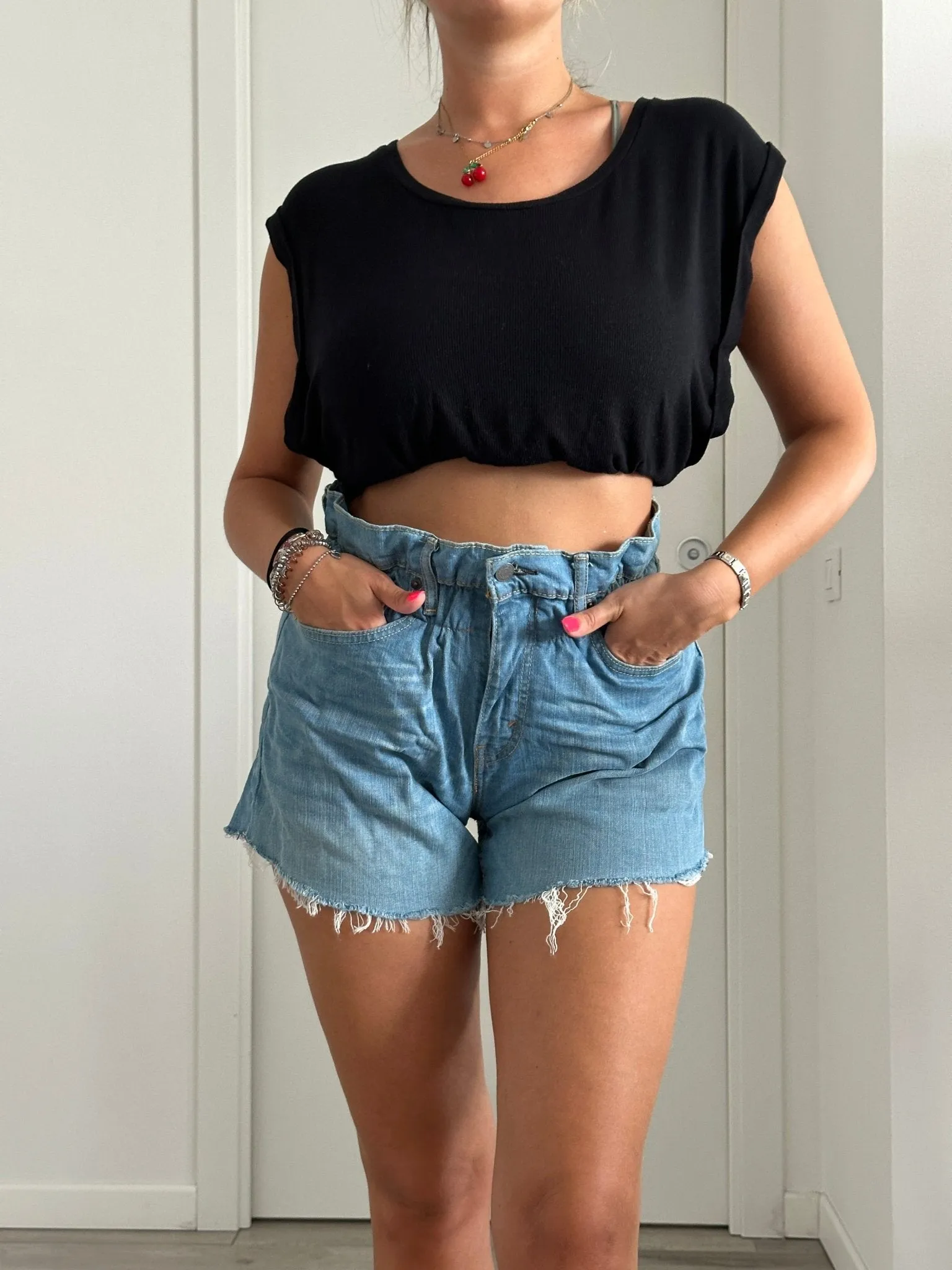 Shorts Levi's Vintage denim sfrangiati a caramella