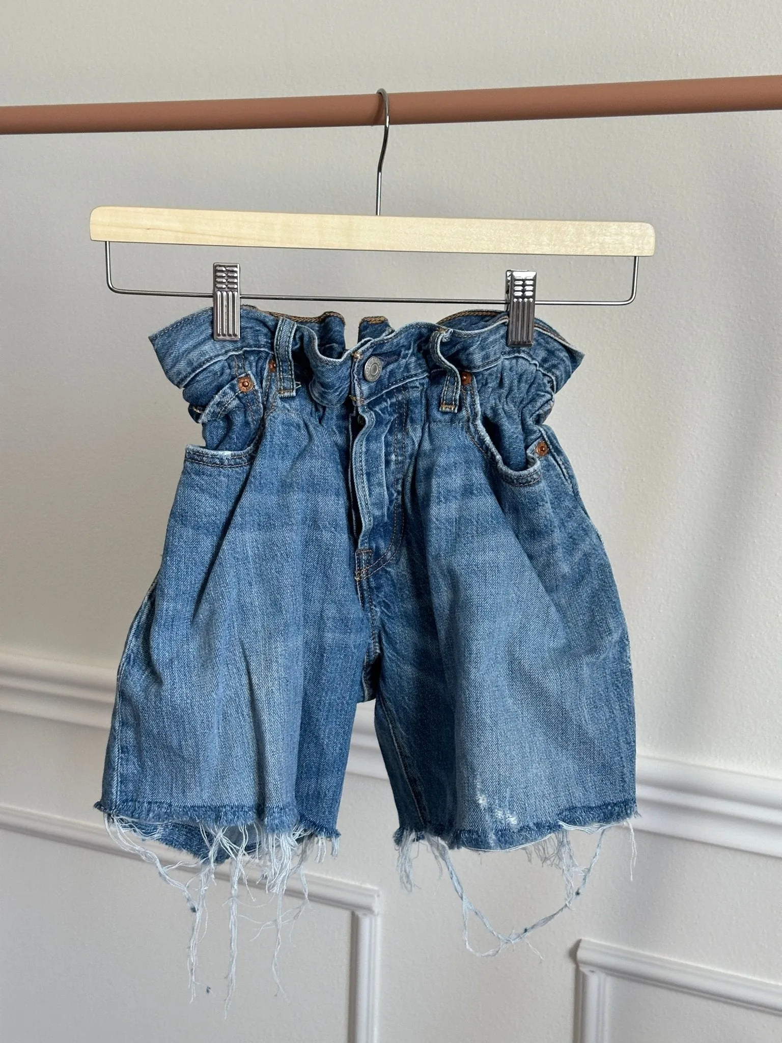 Shorts Levi's Vintage denim sfrangiati a caramella