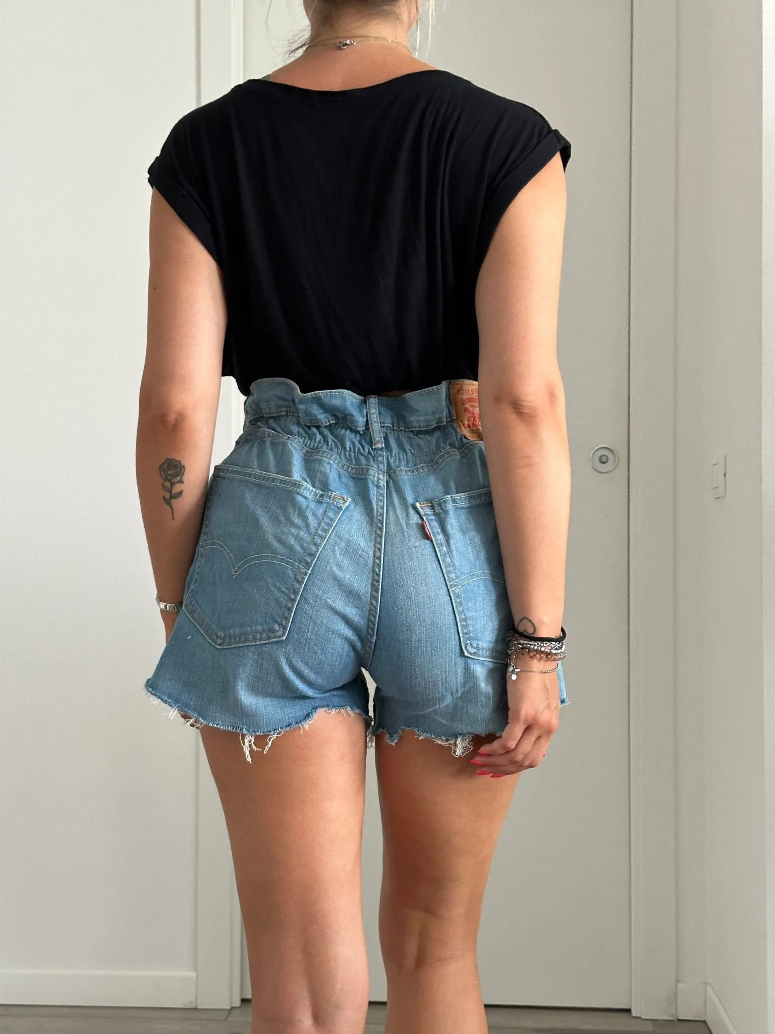 Shorts Levi's Vintage denim sfrangiati a caramella