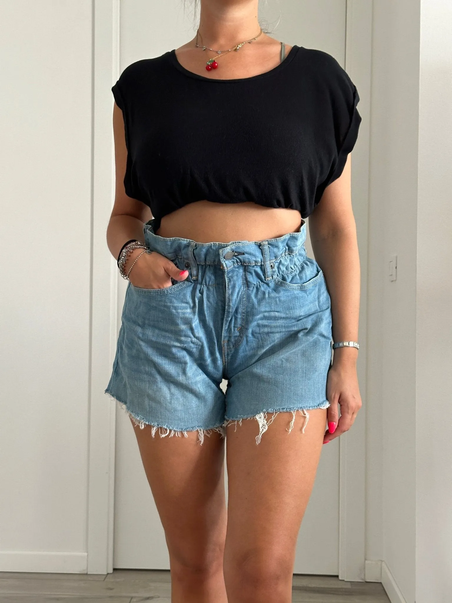 Shorts Levi's Vintage denim sfrangiati a caramella