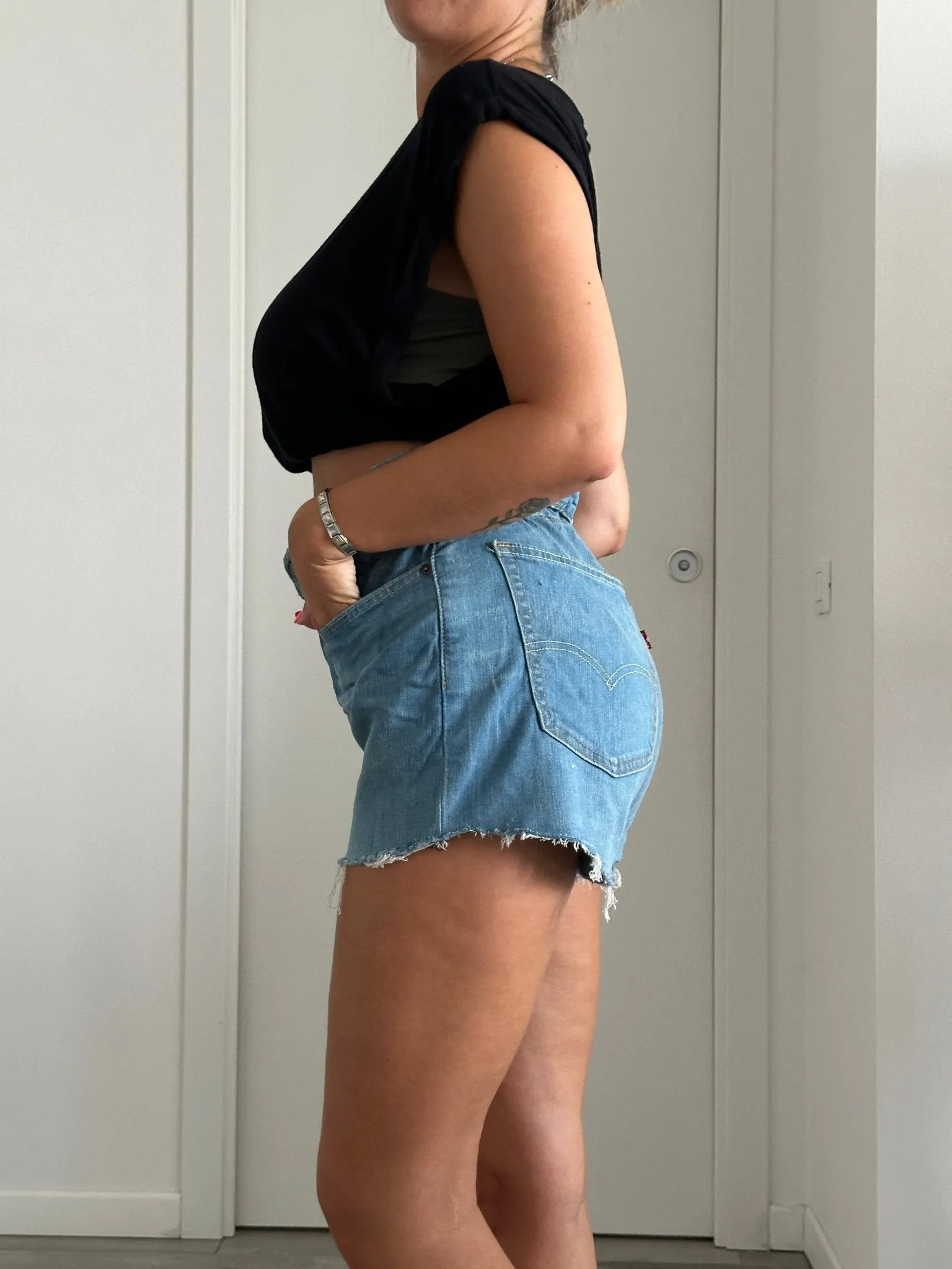 Shorts Levi's Vintage denim sfrangiati a caramella