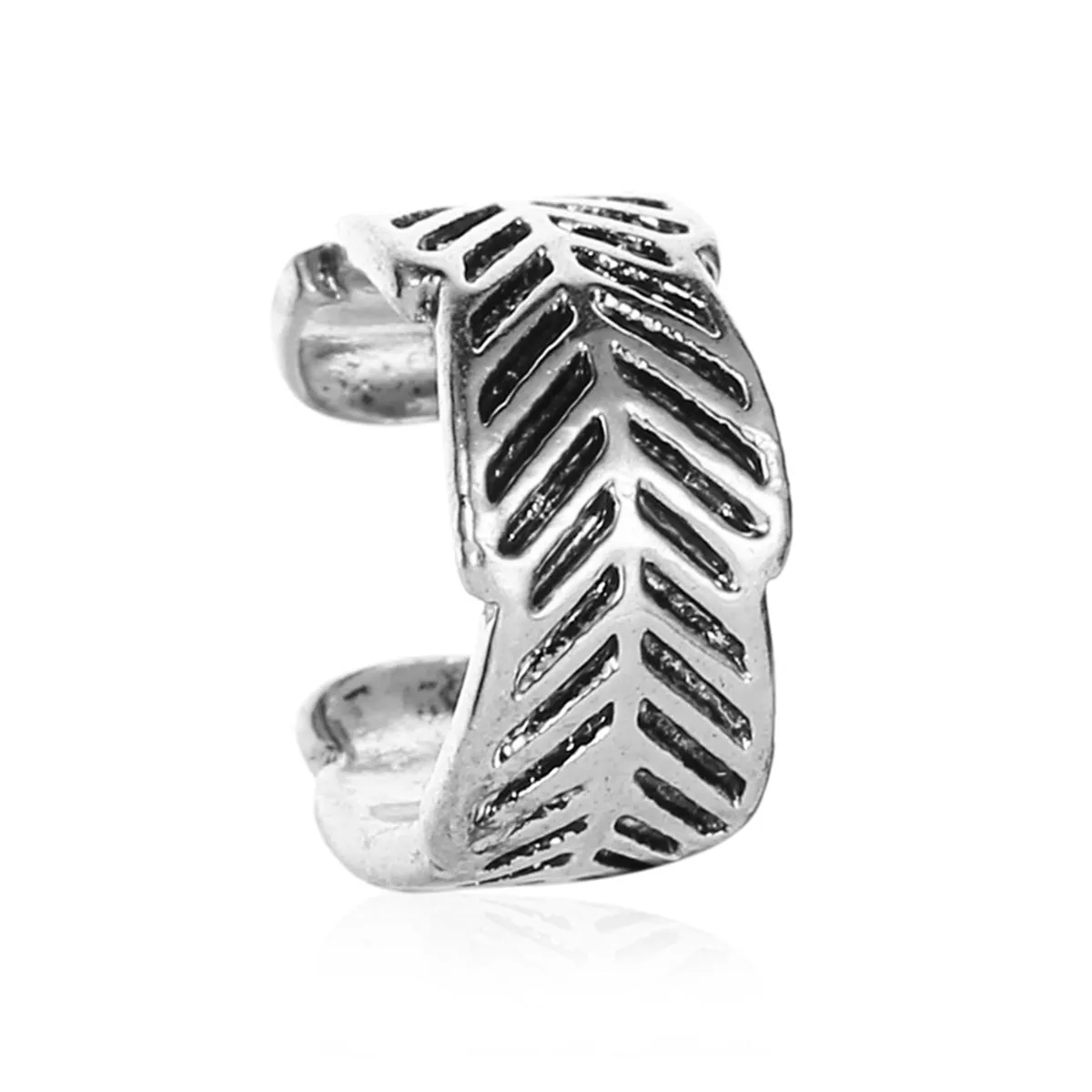 Silver-Plated Leaf Ear Cuff