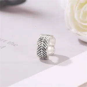 Silver-Plated Leaf Ear Cuff