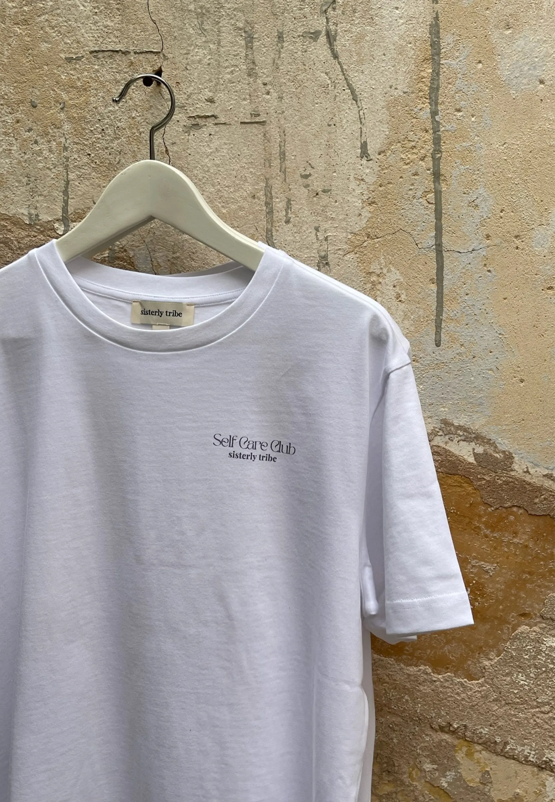 Sisterly Tribe Oversized T-shirt - White/Purple Ash