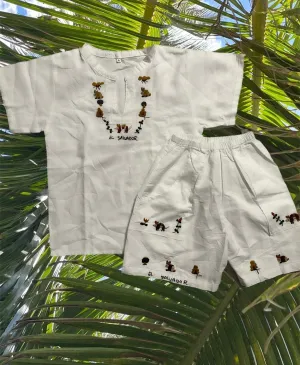 Size 10: 8/9Y Traditional Embroidered Set from El Salvador-Set de niñxs bordado