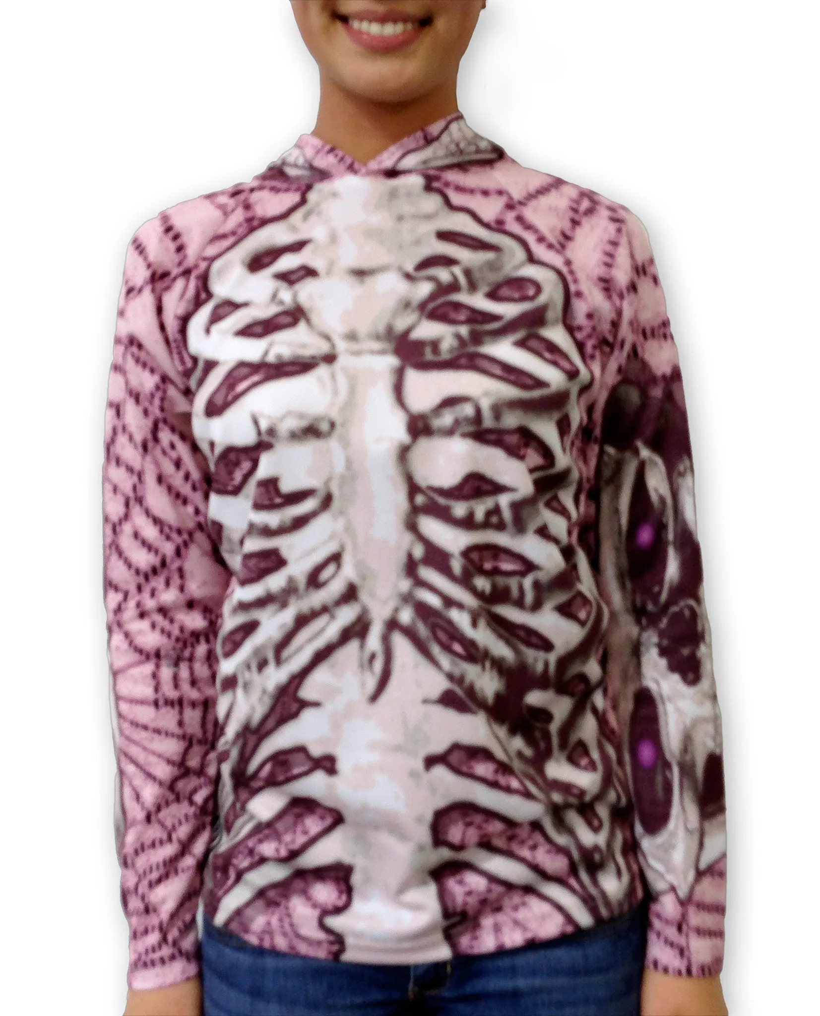 SKELETON in PINK Hoodie Chomp Shirt by MOUTHMAN®