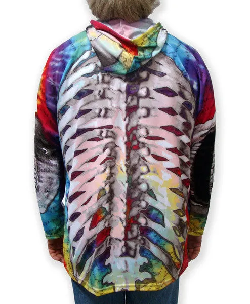 SKELETON in TIE-DYE Hoodie Sport Shirt by MOUTHMAN®