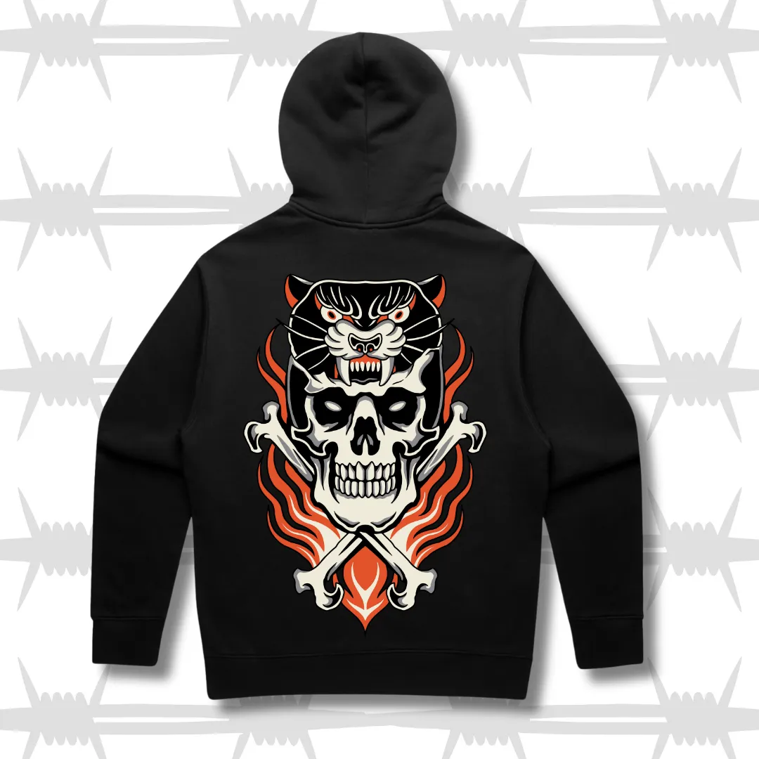 Skull Panther Hood - Black