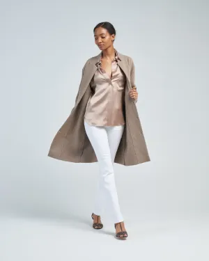 solid 3/4 cashmere coat