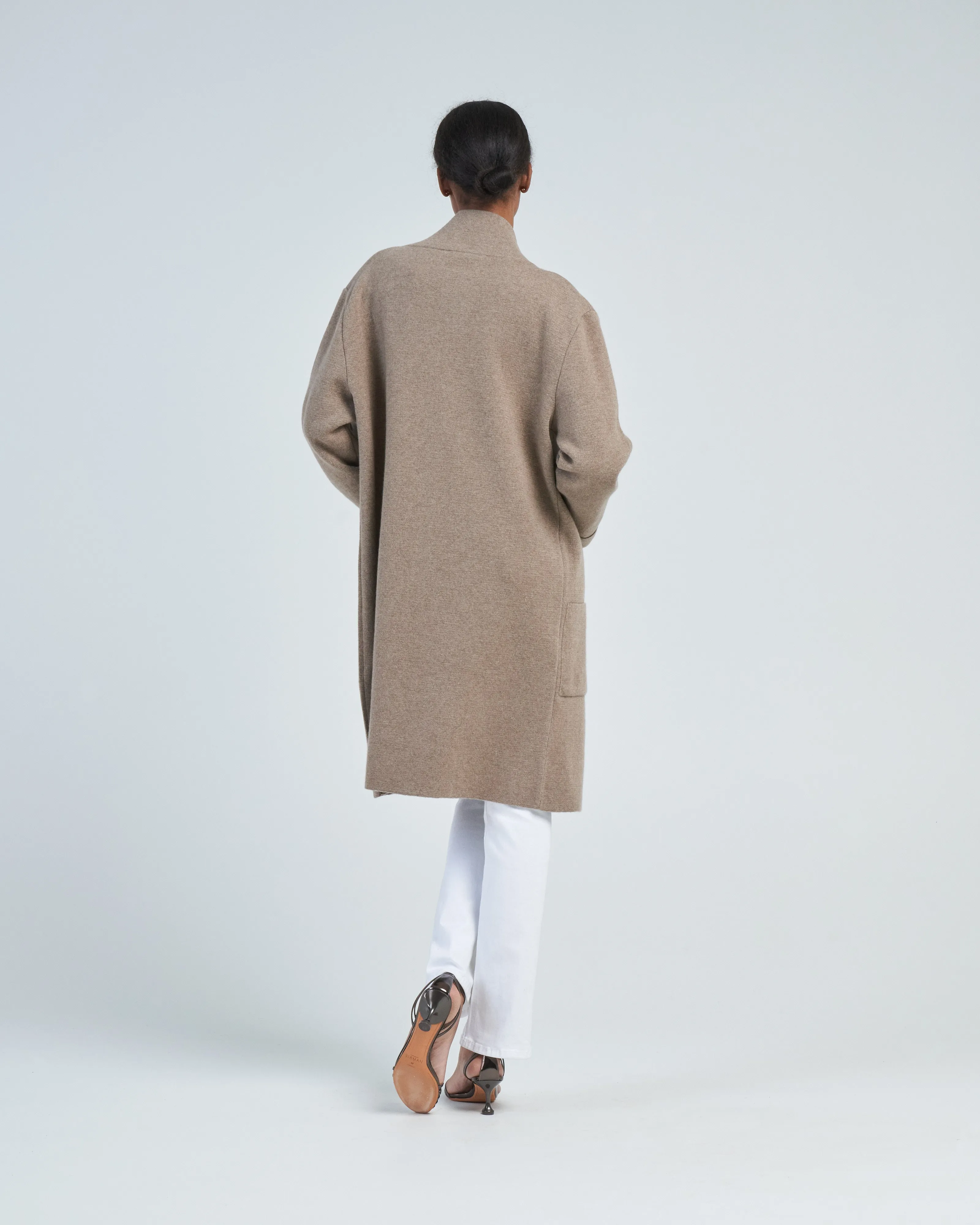 solid 3/4 cashmere coat