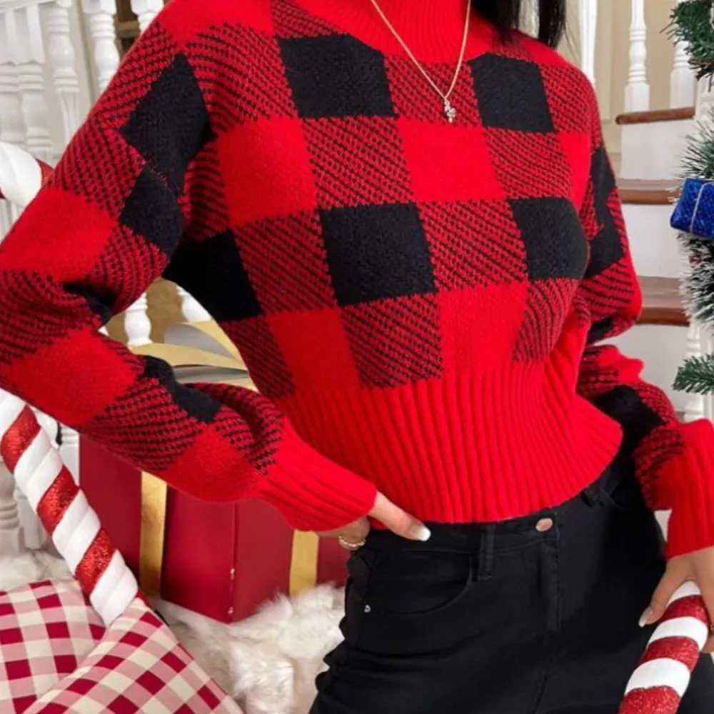 Sonya - elegant checked jumper for women