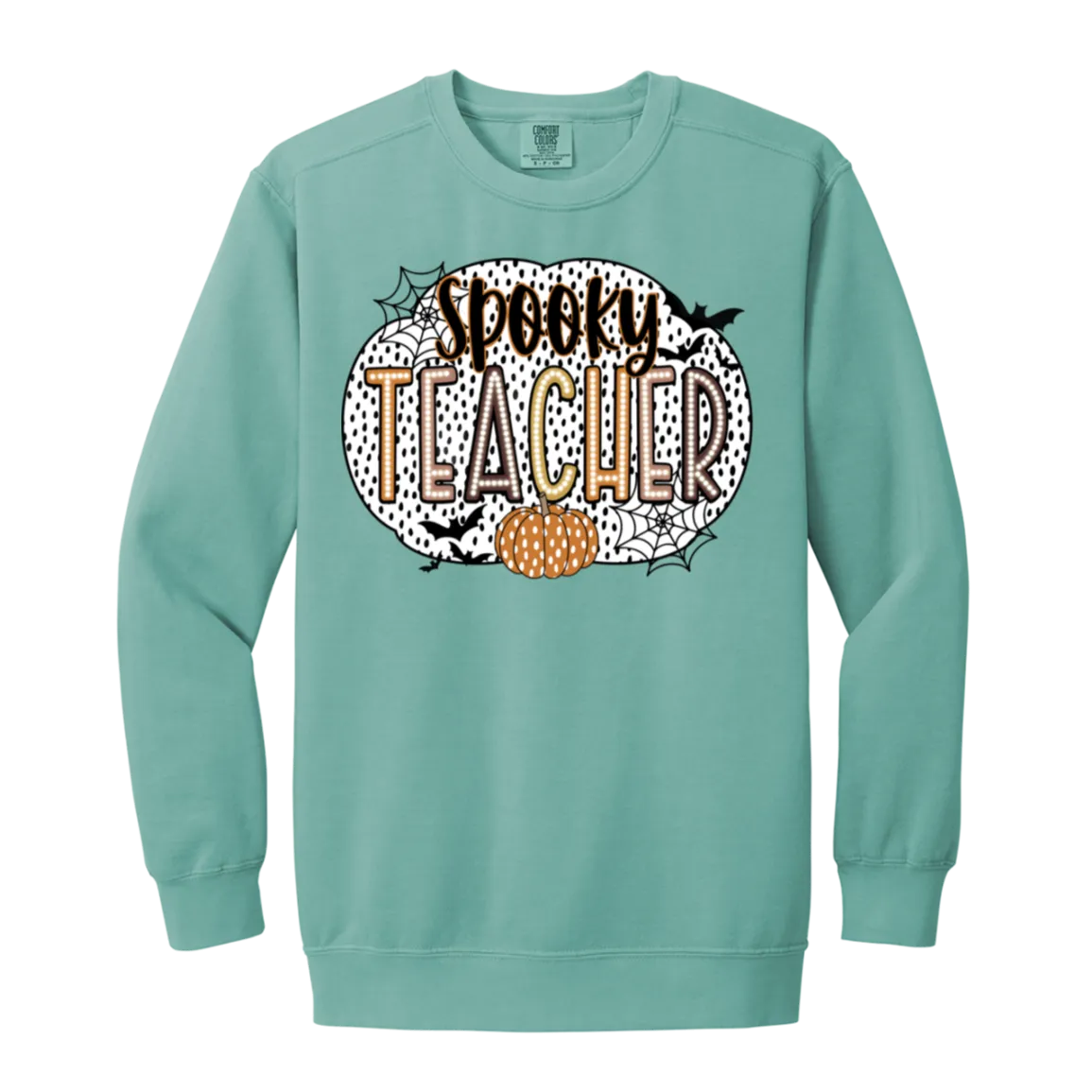 Spooky Teacher Comfort Colors Crewneck Sweatshirt – Perfect for Fall Fun in the Classroom!