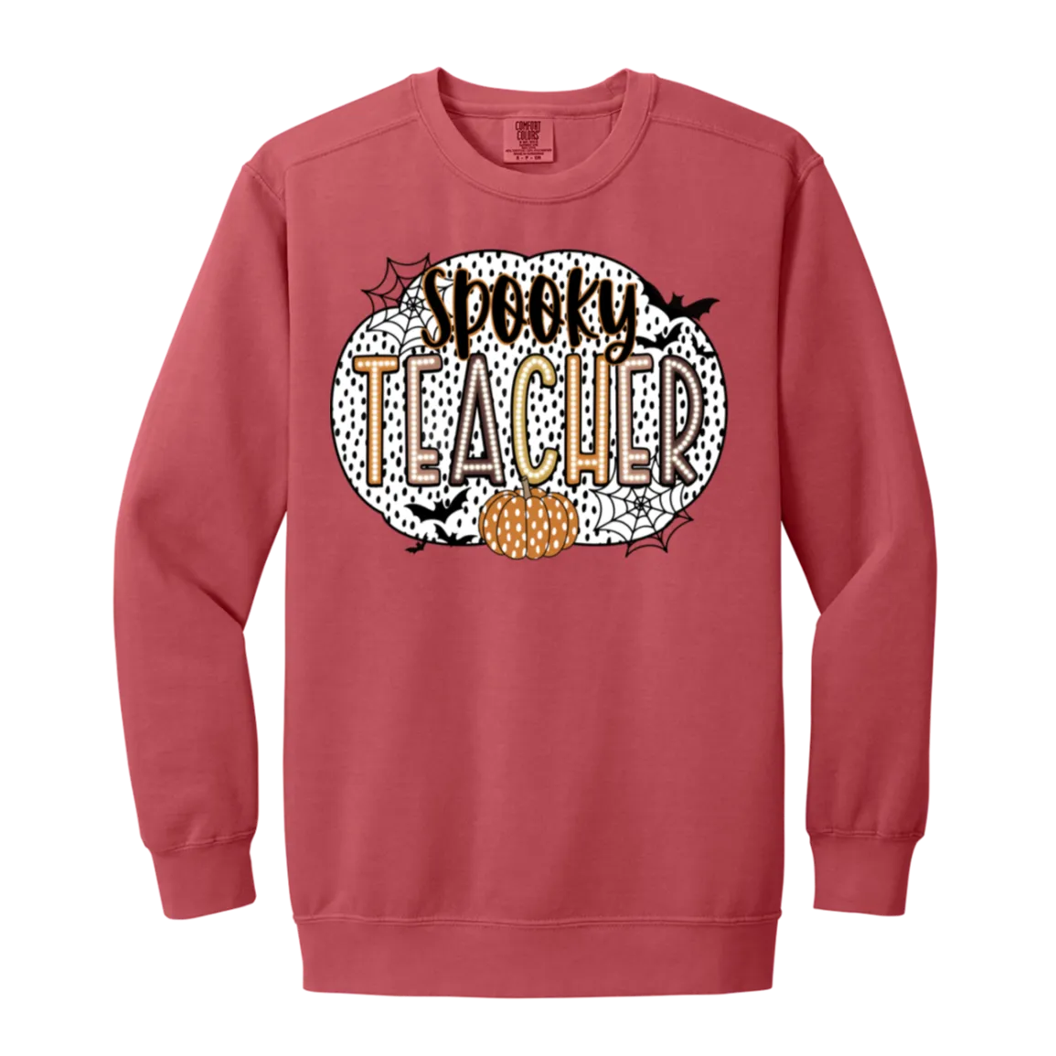 Spooky Teacher Comfort Colors Crewneck Sweatshirt – Perfect for Fall Fun in the Classroom!