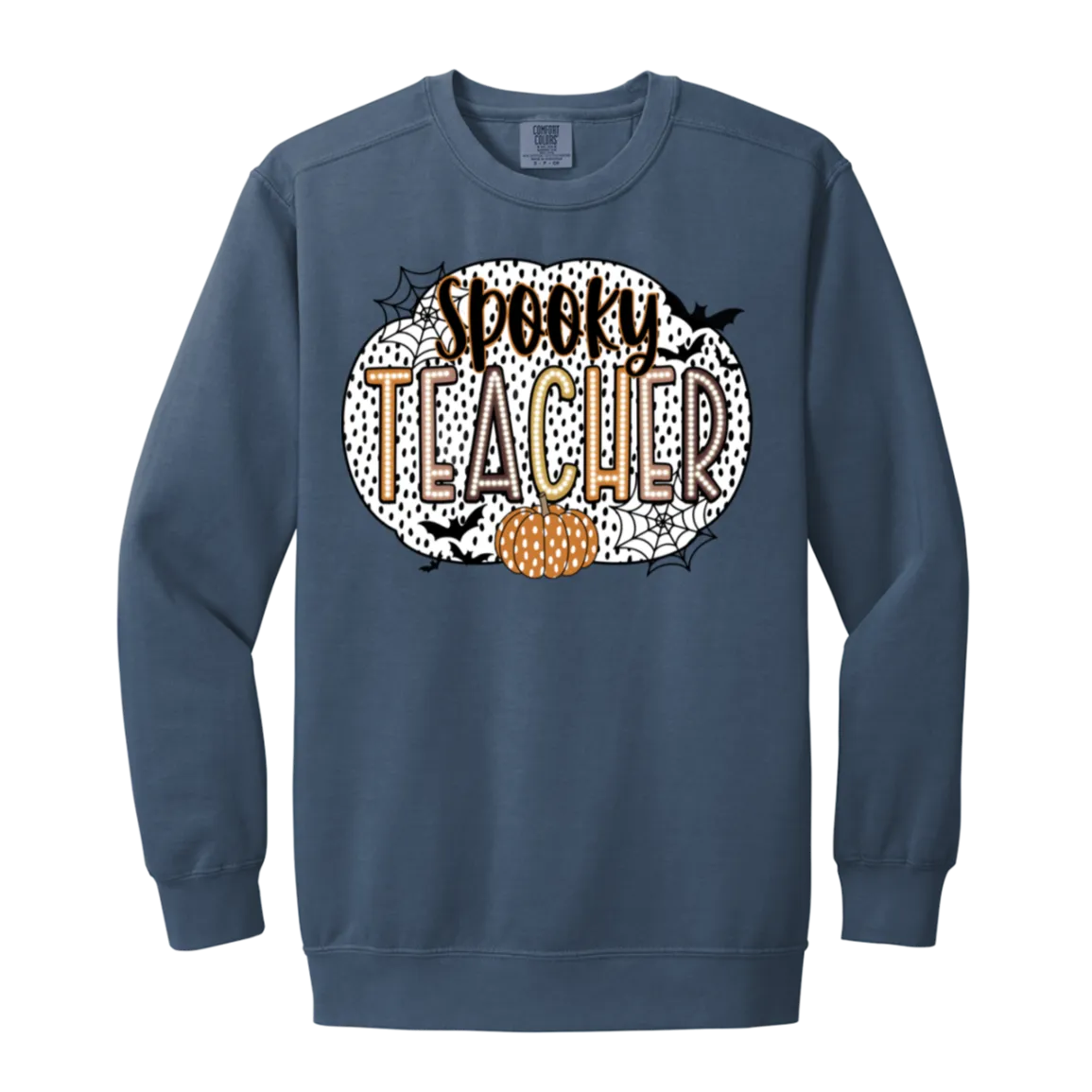 Spooky Teacher Comfort Colors Crewneck Sweatshirt – Perfect for Fall Fun in the Classroom!