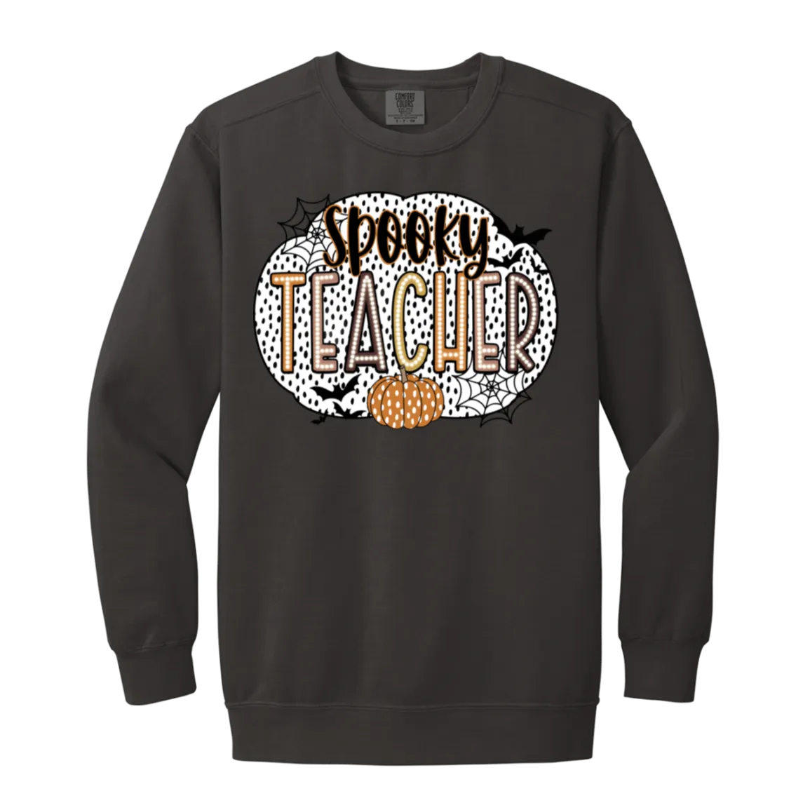 Spooky Teacher Comfort Colors Crewneck Sweatshirt – Perfect for Fall Fun in the Classroom!