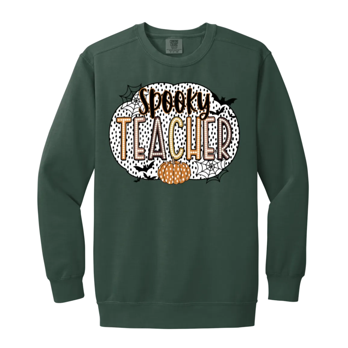 Spooky Teacher Comfort Colors Crewneck Sweatshirt – Perfect for Fall Fun in the Classroom!