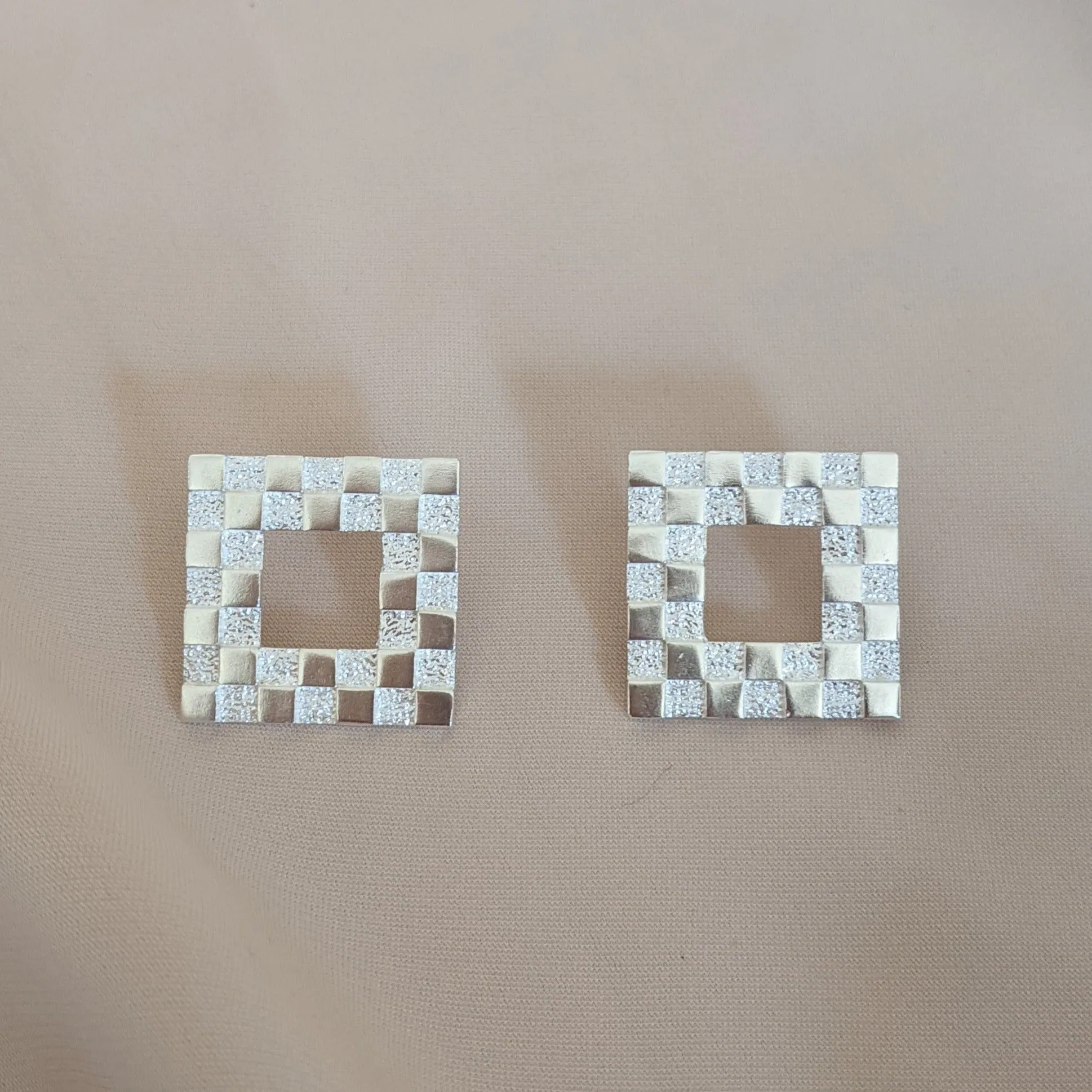 Square Checkerboard Earrings