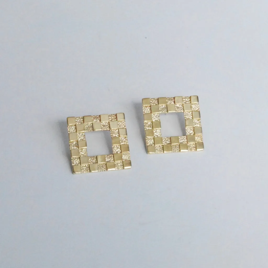 Square Checkerboard Earrings