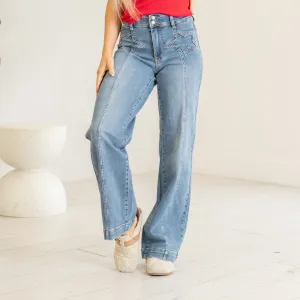 Stars Align High Rise Front Seam Wide Leg Regular & Plus Sizes