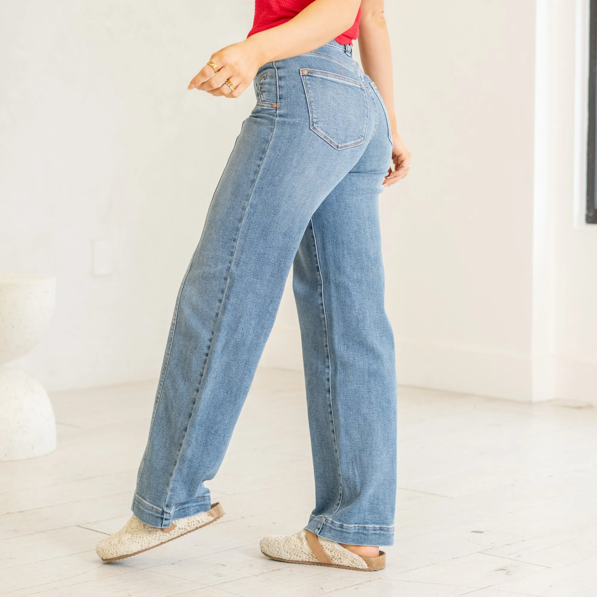 Stars Align High Rise Front Seam Wide Leg Regular & Plus Sizes