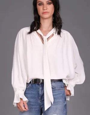 STORM TIE FRONT TOP IVORY