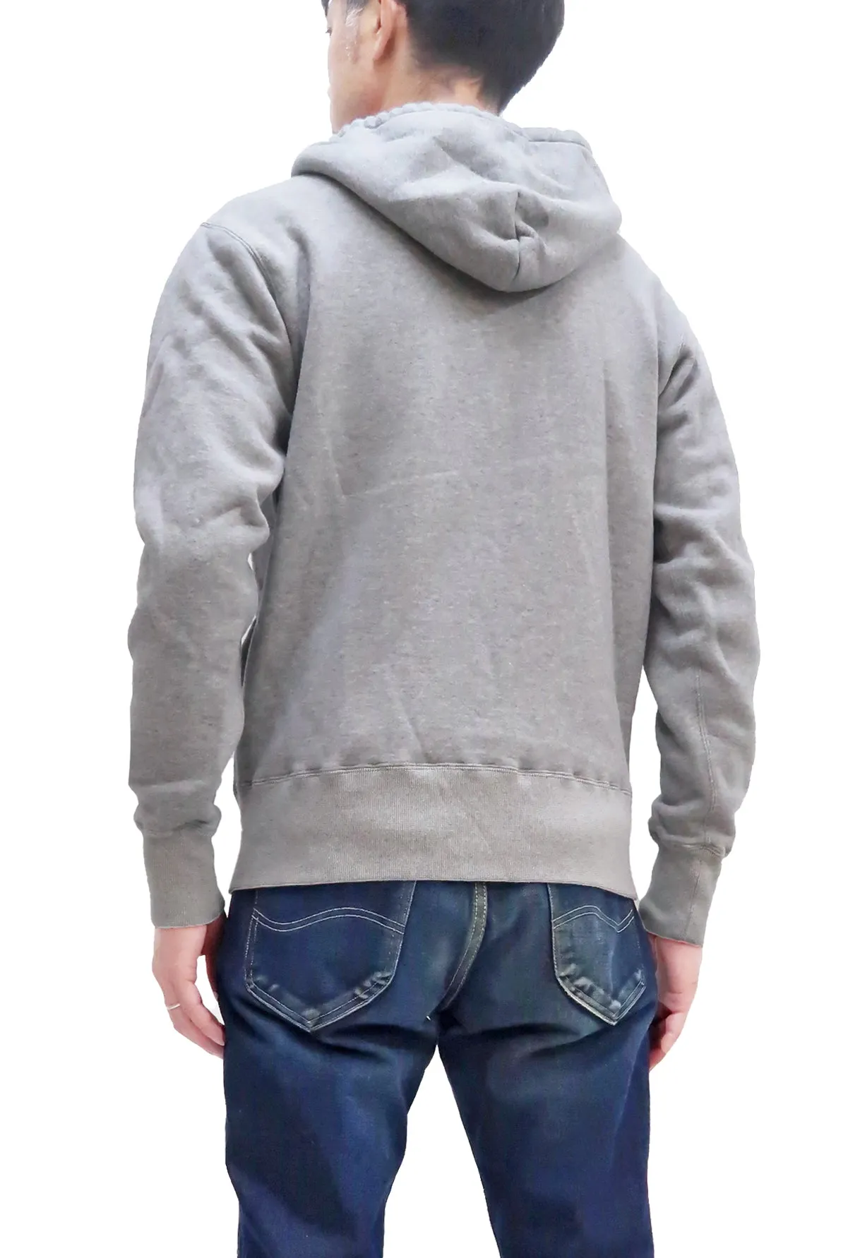 Studio D'artisan Plain Hoodie Men's Solid Zip-Up Hooded Sweatshirt 8087M Heather-Grey