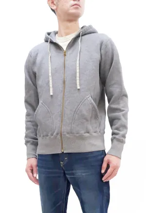 Studio D'artisan Plain Hoodie Men's Solid Zip-Up Hooded Sweatshirt 8087M Heather-Grey