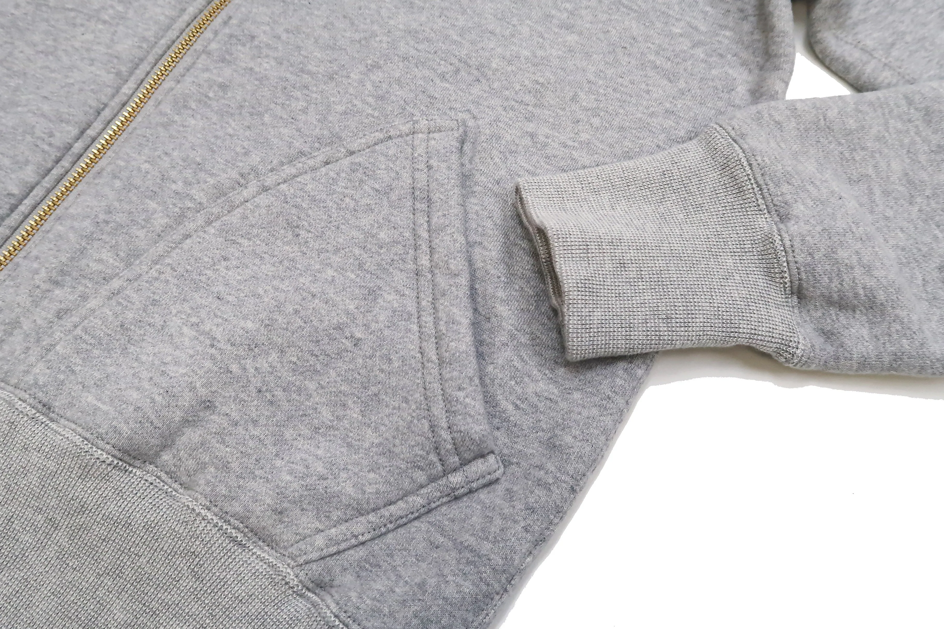 Studio D'artisan Plain Hoodie Men's Solid Zip-Up Hooded Sweatshirt 8087M Heather-Grey