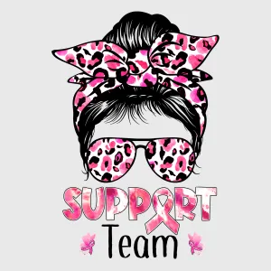 Support Leopard Bandana Pink Ribbon Transfer
